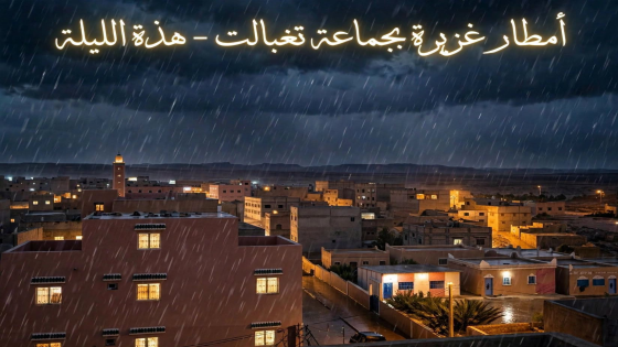 أمطار غزيرة بجماعة تغبالت – هذه الليلة الإثنين 21 شتنبر 2026 – 08:24 ليلاً …